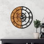 Wallity Reloj de Pared Decorativo de Madera en Nogal y Negro